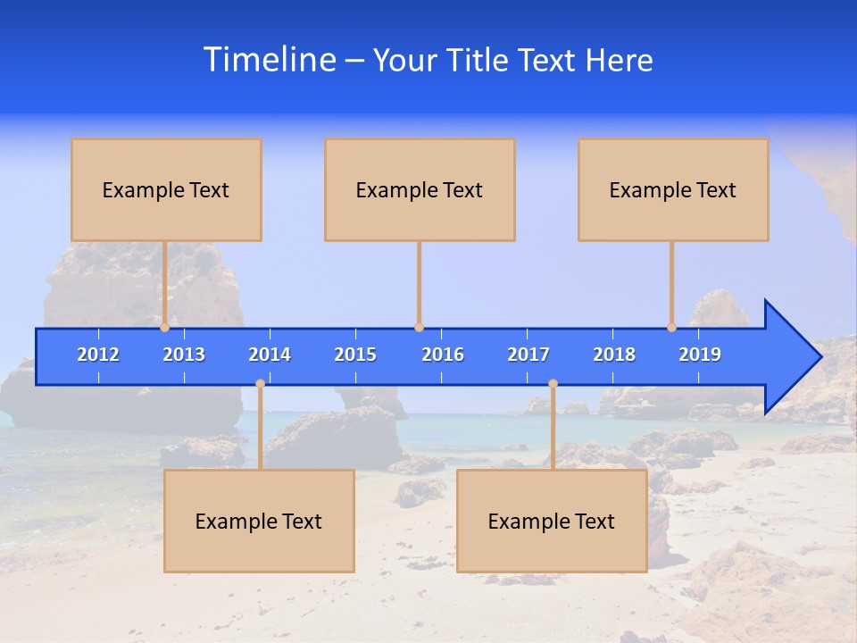 A Rocky Beach With A Rock Formation In The Background PowerPoint Template