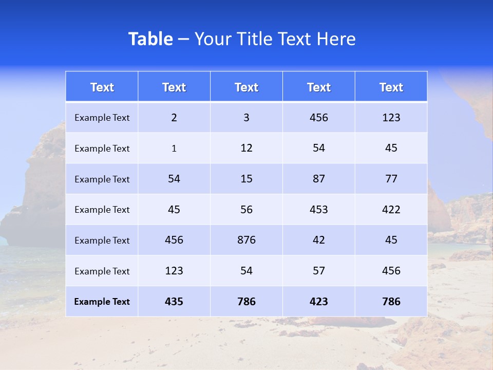 A Rocky Beach With A Rock Formation In The Background PowerPoint Template