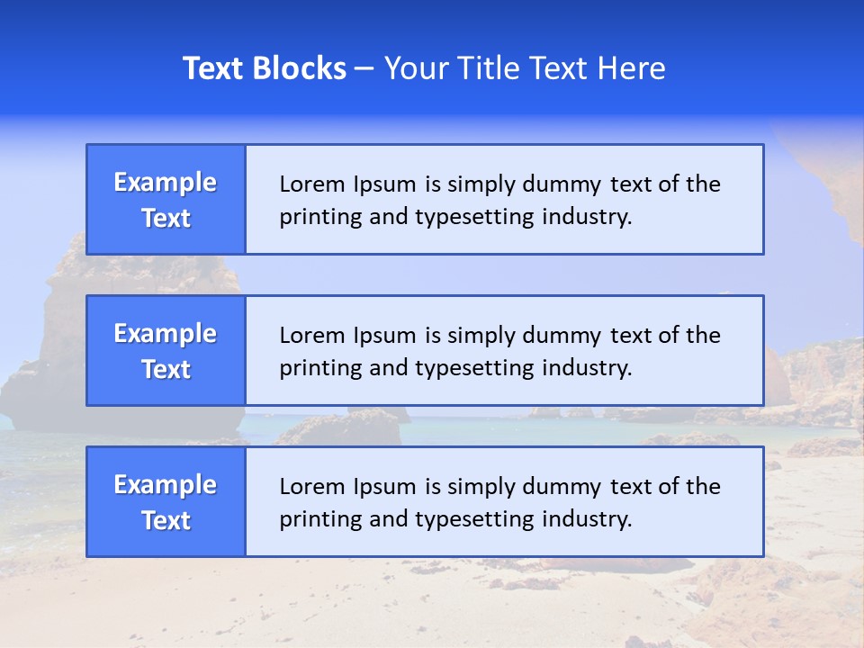 A Rocky Beach With A Rock Formation In The Background PowerPoint Template