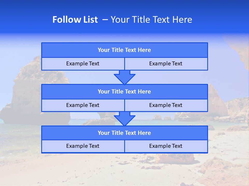 A Rocky Beach With A Rock Formation In The Background PowerPoint Template