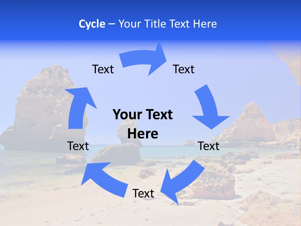 A Rocky Beach With A Rock Formation In The Background PowerPoint Template