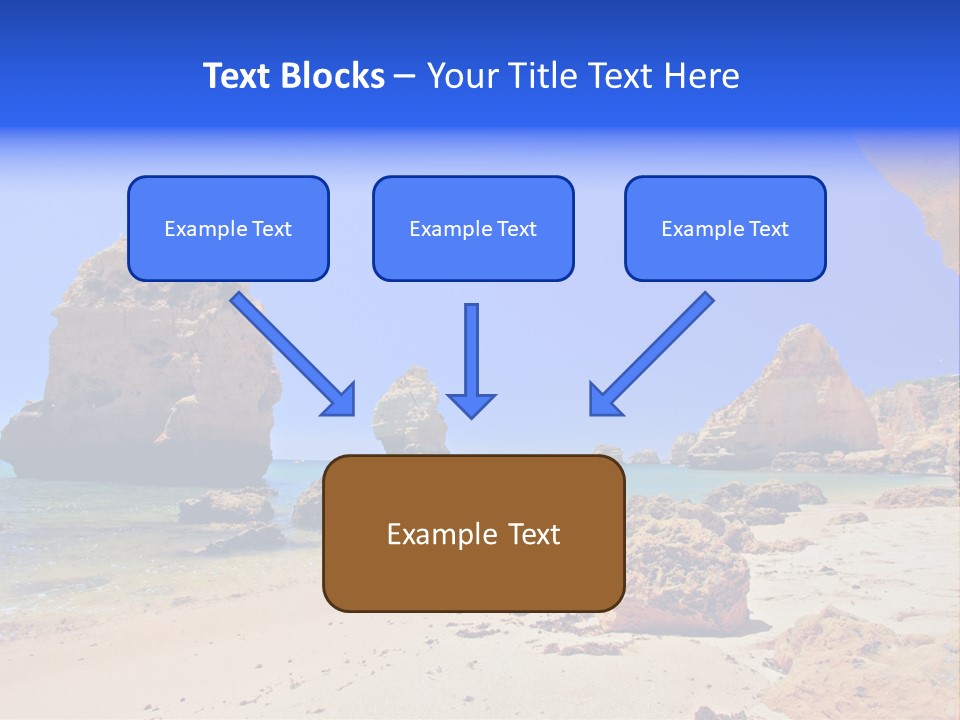A Rocky Beach With A Rock Formation In The Background PowerPoint Template