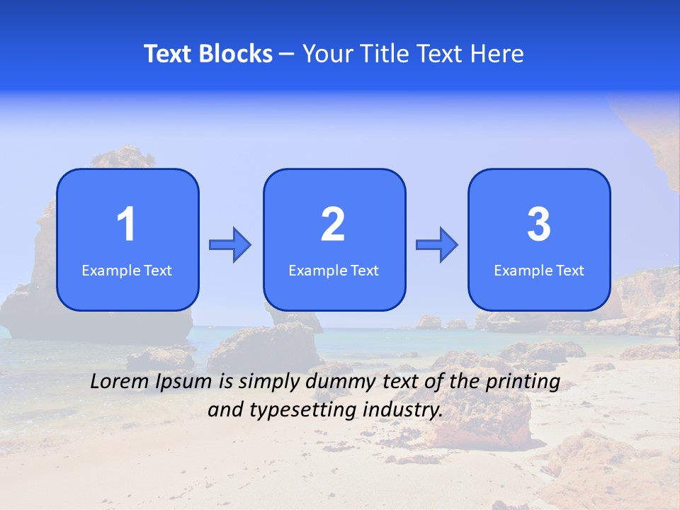 A Rocky Beach With A Rock Formation In The Background PowerPoint Template