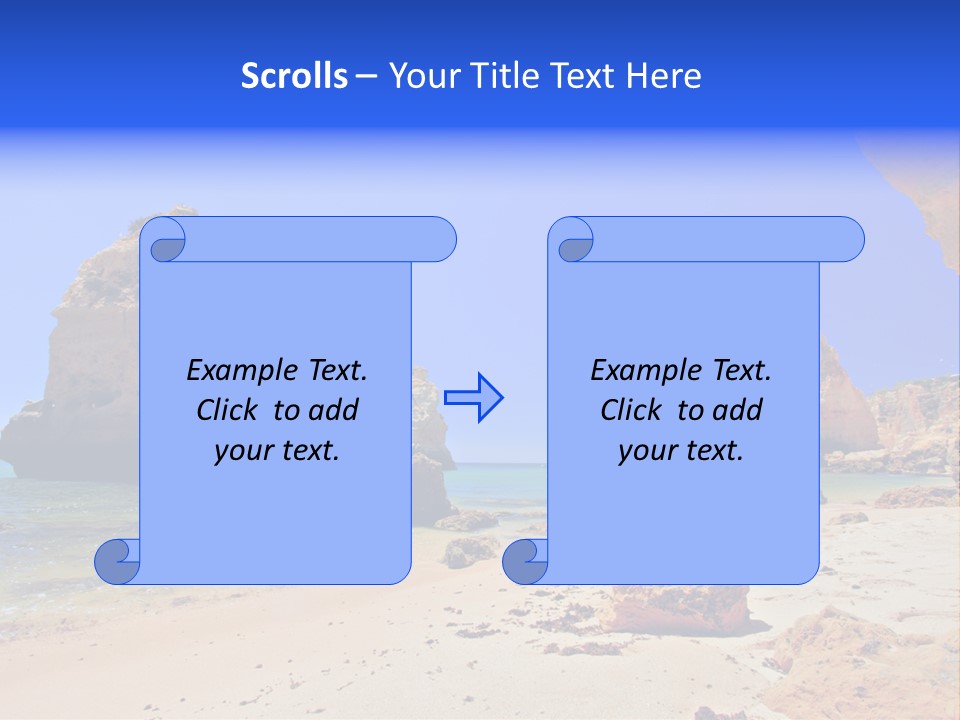 A Rocky Beach With A Rock Formation In The Background PowerPoint Template