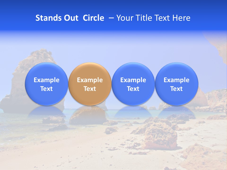 A Rocky Beach With A Rock Formation In The Background PowerPoint Template