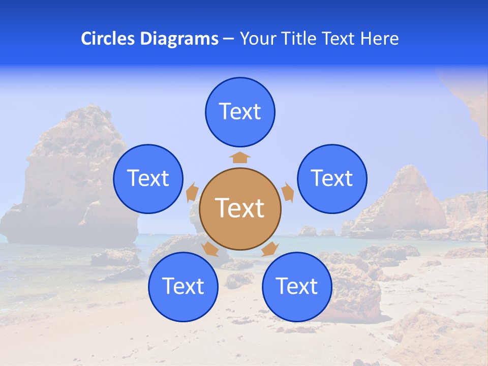 A Rocky Beach With A Rock Formation In The Background PowerPoint Template