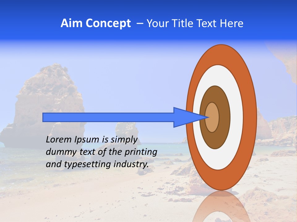 A Rocky Beach With A Rock Formation In The Background PowerPoint Template