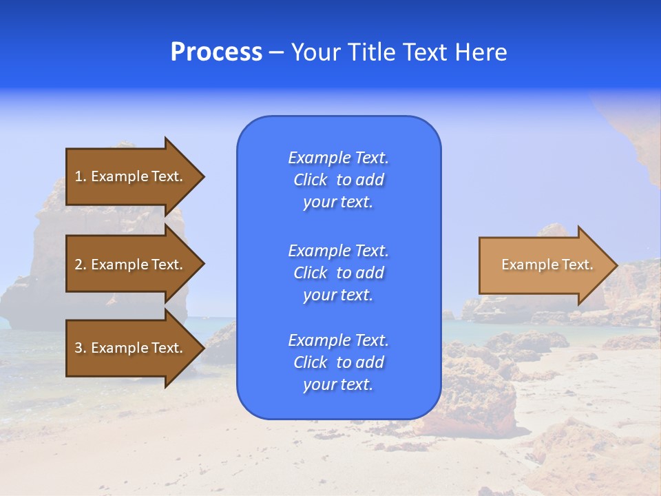 A Rocky Beach With A Rock Formation In The Background PowerPoint Template