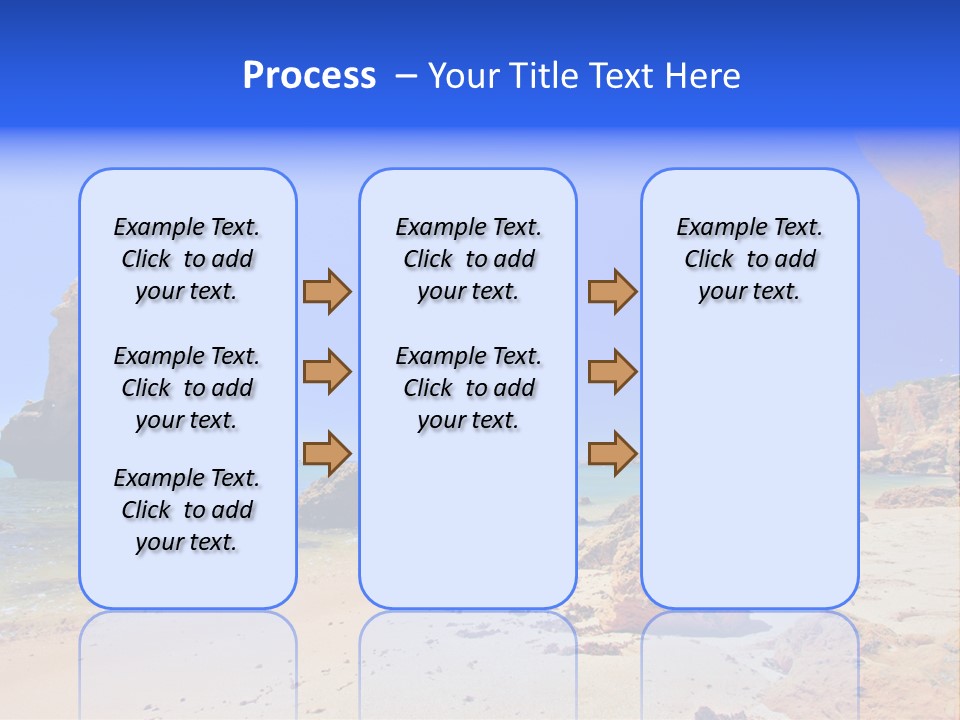 A Rocky Beach With A Rock Formation In The Background PowerPoint Template