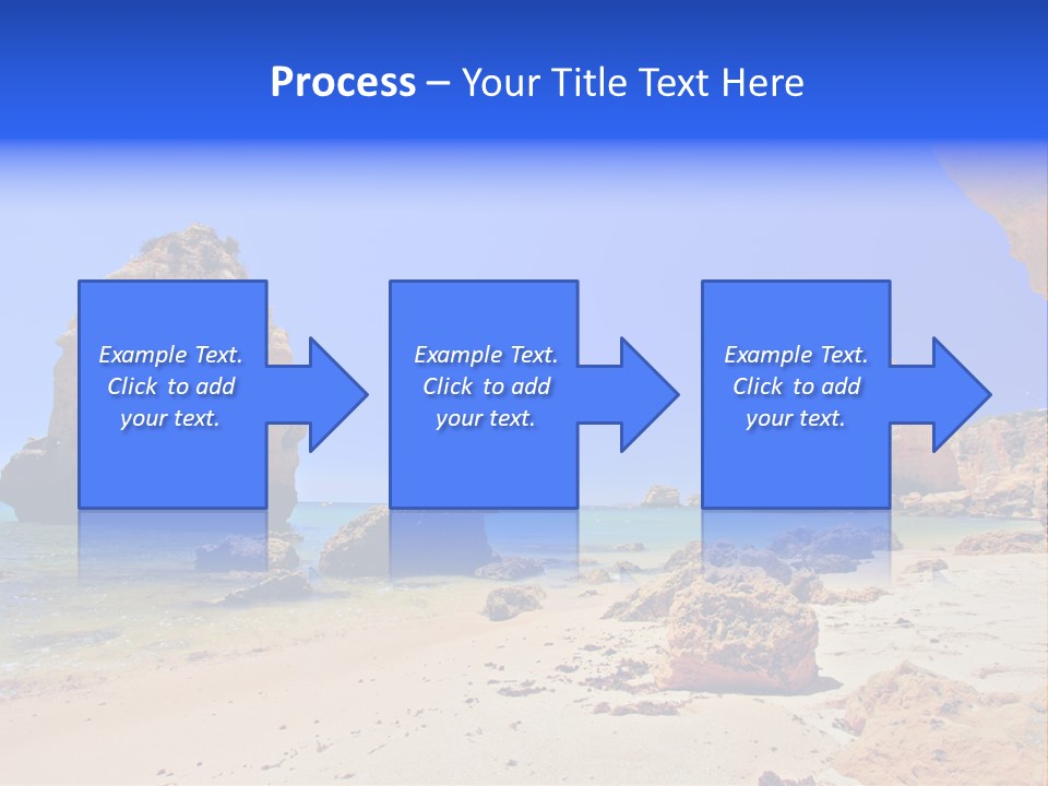 A Rocky Beach With A Rock Formation In The Background PowerPoint Template