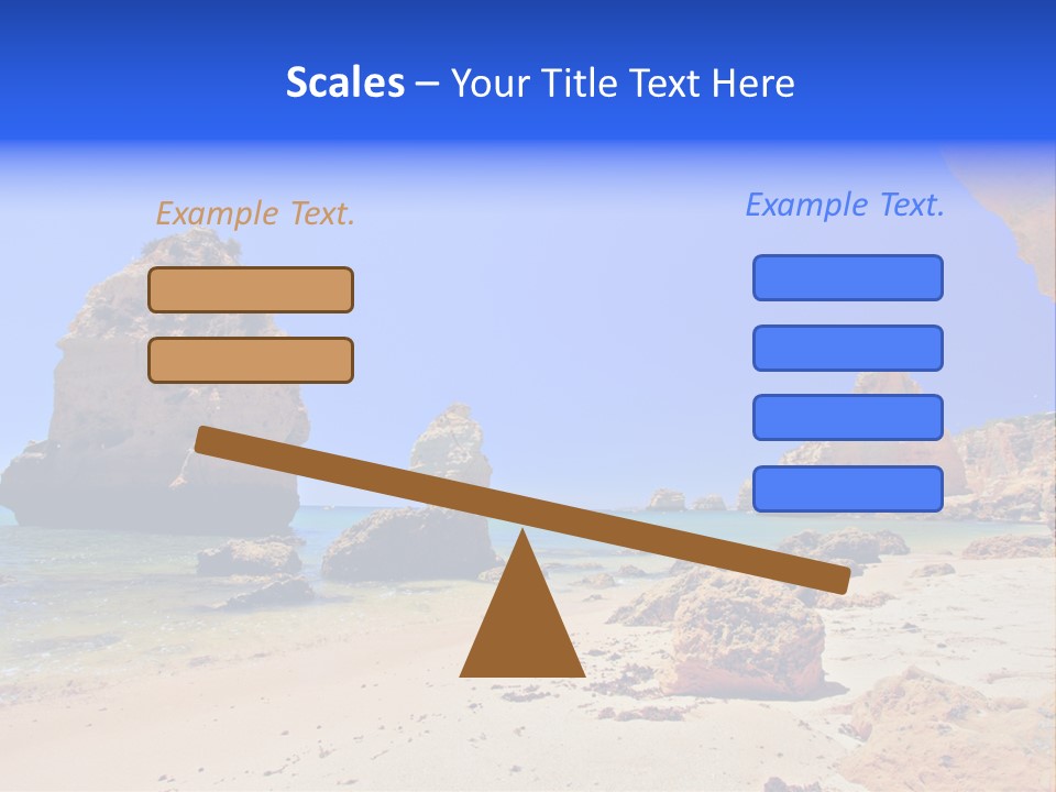 A Rocky Beach With A Rock Formation In The Background PowerPoint Template