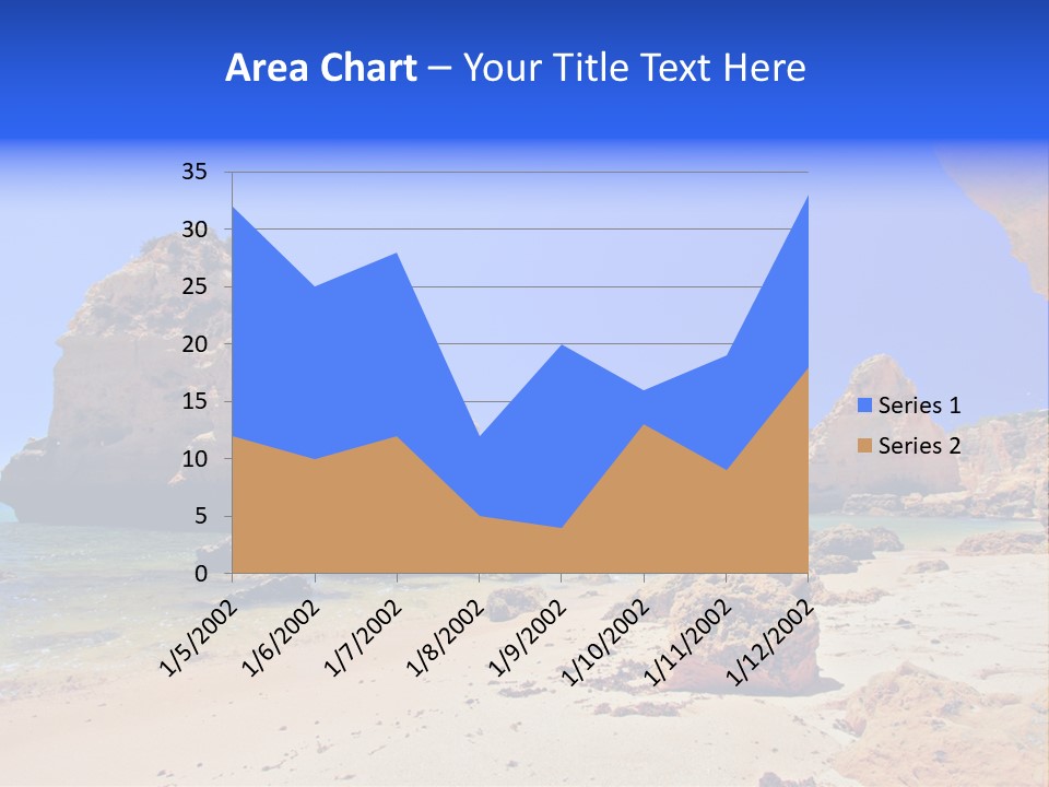 A Rocky Beach With A Rock Formation In The Background PowerPoint Template