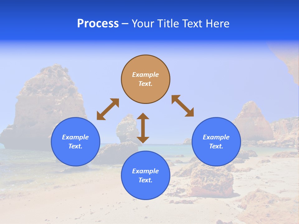 A Rocky Beach With A Rock Formation In The Background PowerPoint Template
