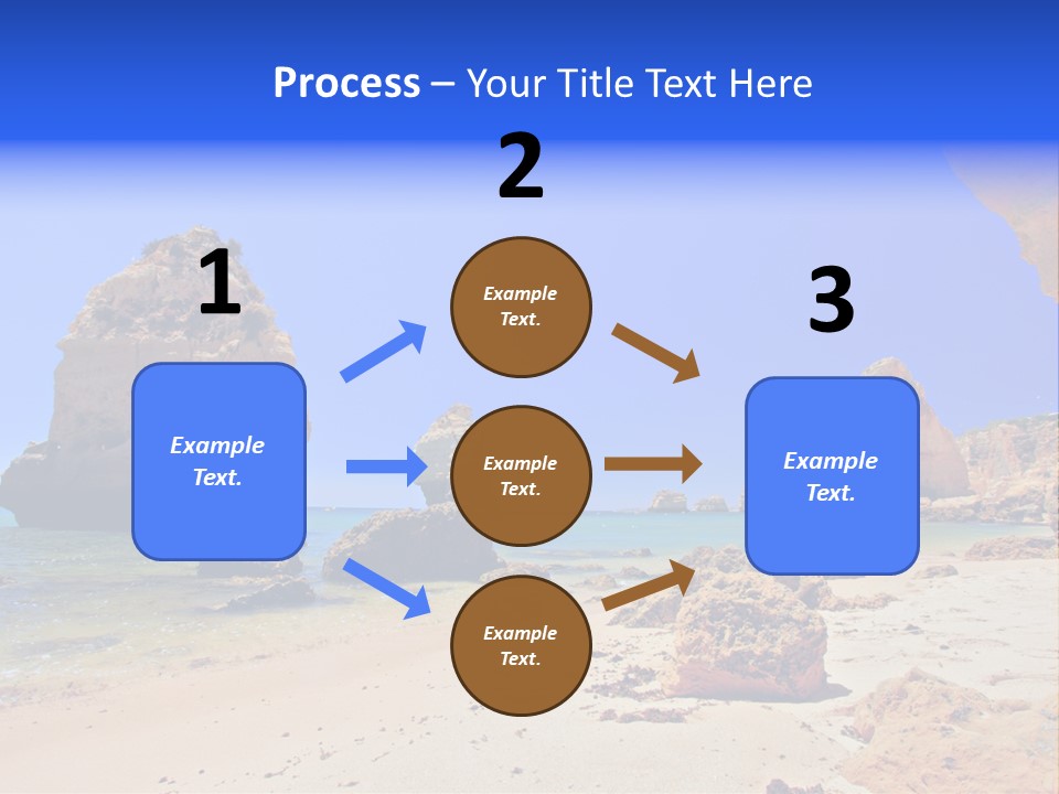 A Rocky Beach With A Rock Formation In The Background PowerPoint Template