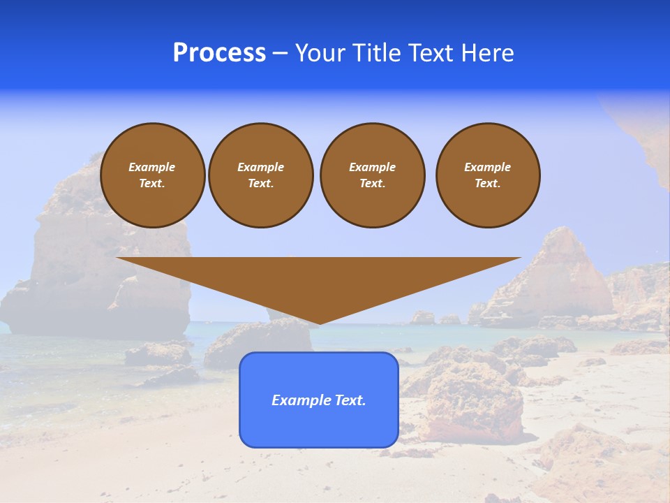 A Rocky Beach With A Rock Formation In The Background PowerPoint Template