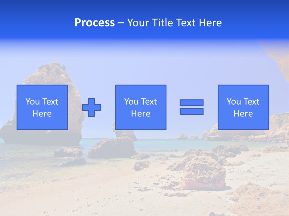 A Rocky Beach With A Rock Formation In The Background PowerPoint Template