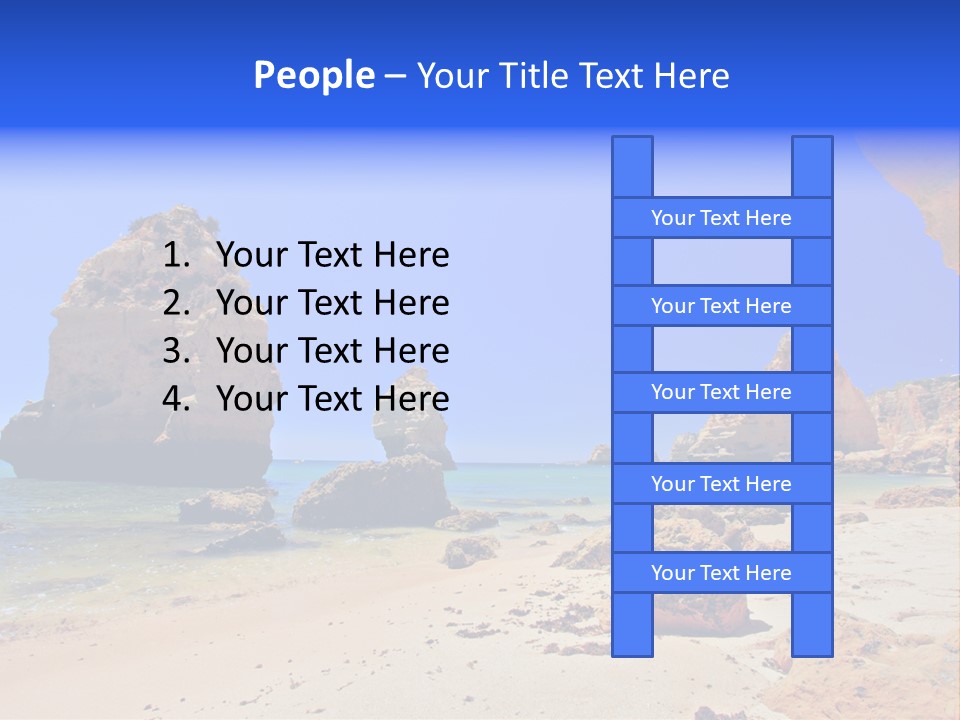 A Rocky Beach With A Rock Formation In The Background PowerPoint Template