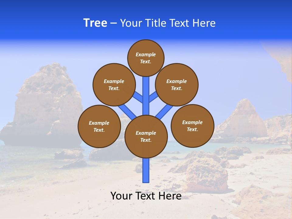 A Rocky Beach With A Rock Formation In The Background PowerPoint Template