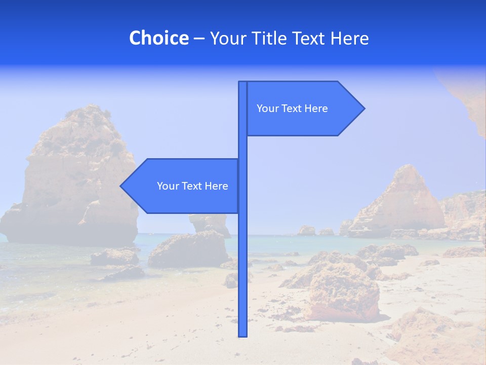 A Rocky Beach With A Rock Formation In The Background PowerPoint Template