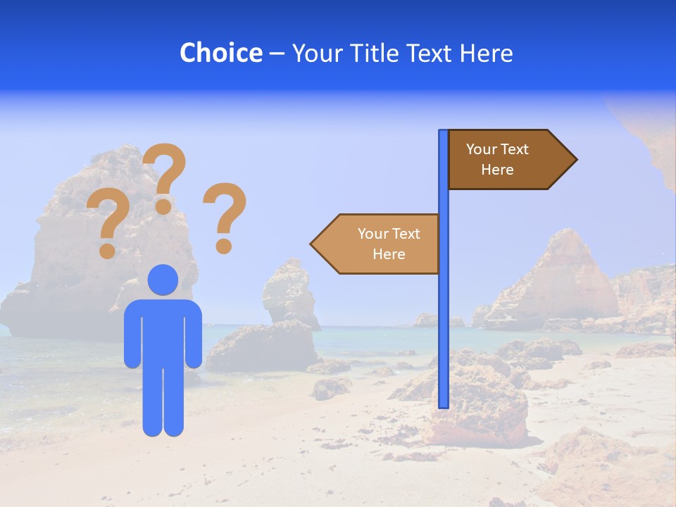 A Rocky Beach With A Rock Formation In The Background PowerPoint Template