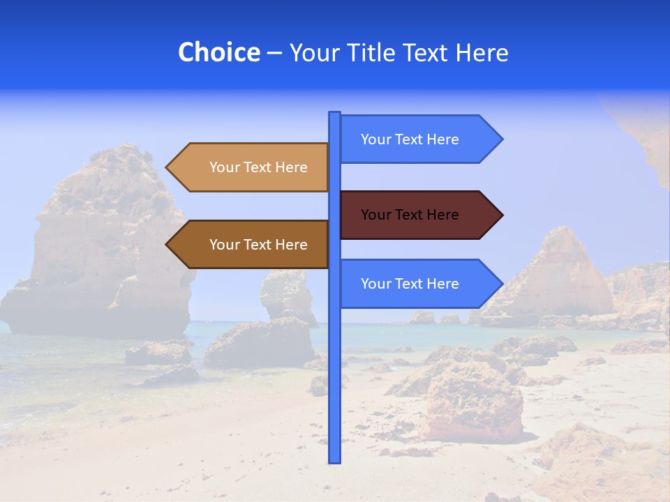 A Rocky Beach With A Rock Formation In The Background PowerPoint Template