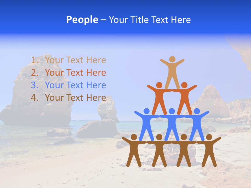 A Rocky Beach With A Rock Formation In The Background PowerPoint Template