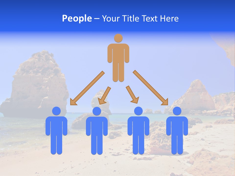 A Rocky Beach With A Rock Formation In The Background PowerPoint Template