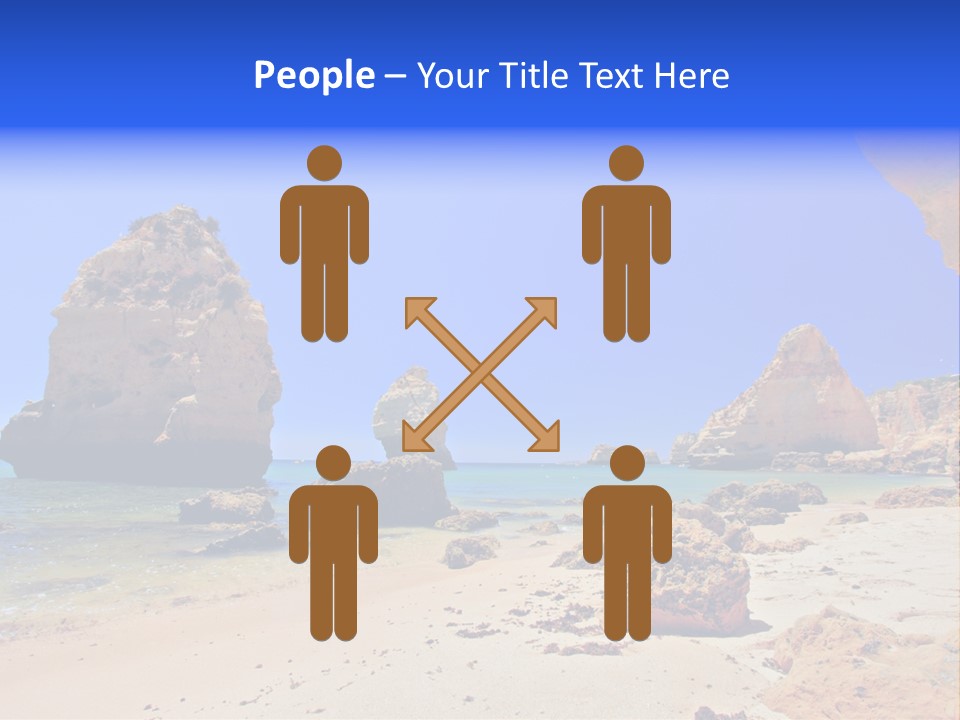 A Rocky Beach With A Rock Formation In The Background PowerPoint Template