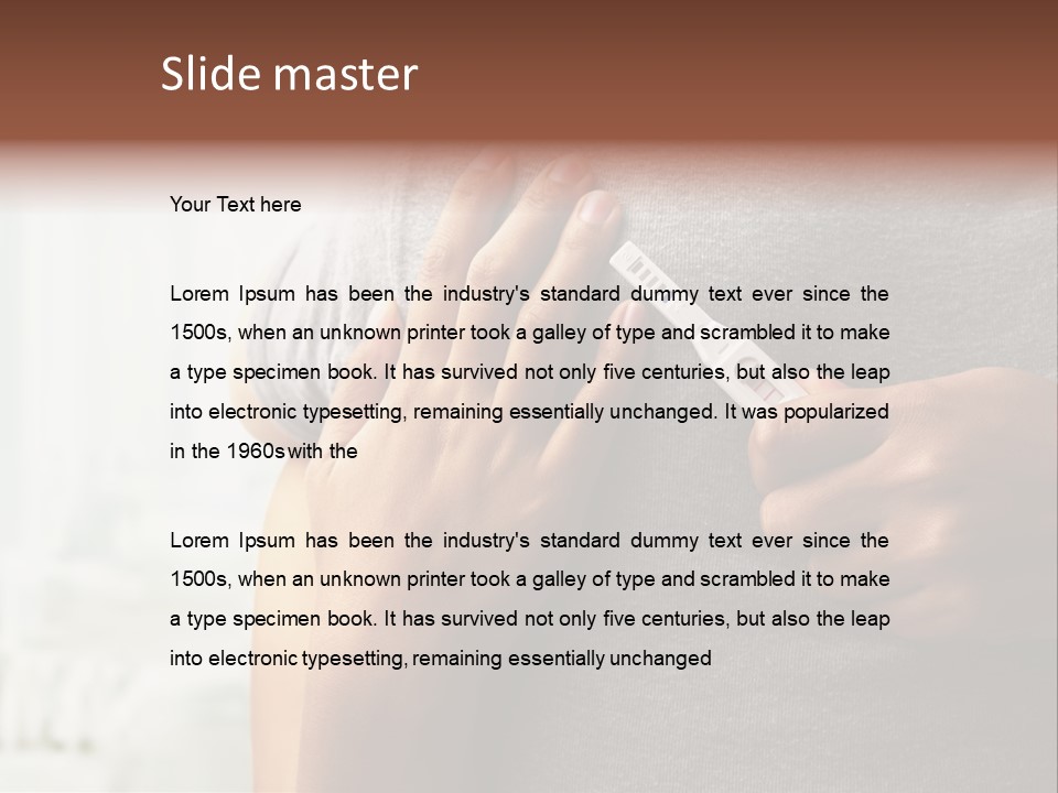 A Woman Holding A Man With A Thermometer In Her Hand PowerPoint Template