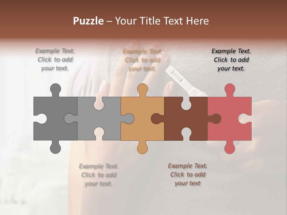 A Woman Holding A Man With A Thermometer In Her Hand PowerPoint Template