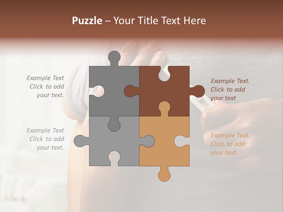 A Woman Holding A Man With A Thermometer In Her Hand PowerPoint Template