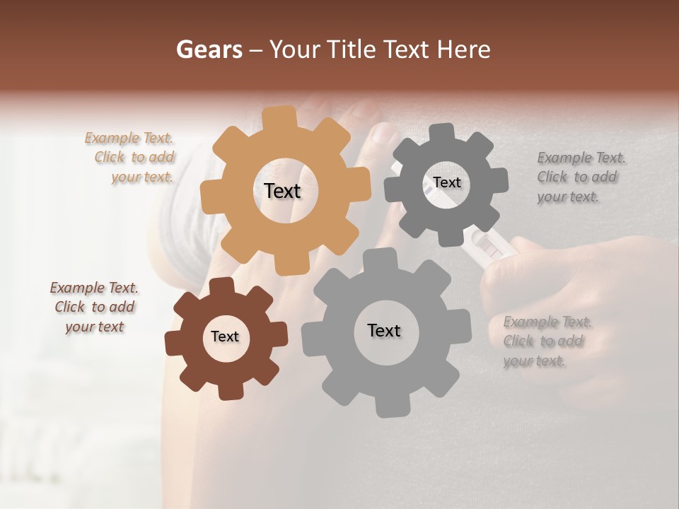 A Woman Holding A Man With A Thermometer In Her Hand PowerPoint Template