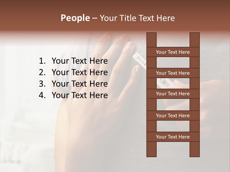 A Woman Holding A Man With A Thermometer In Her Hand PowerPoint Template