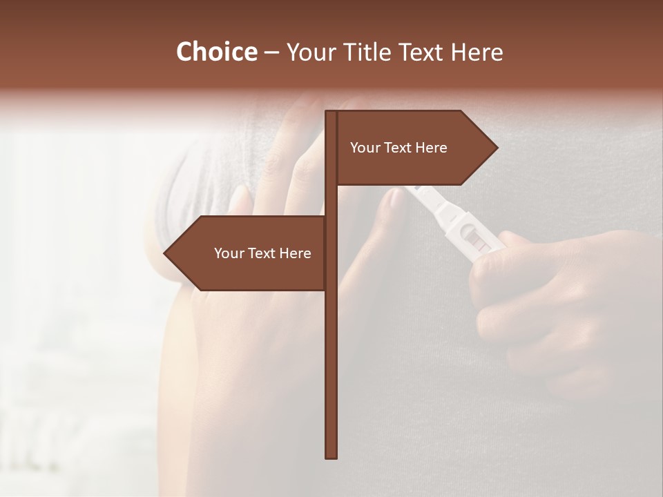 A Woman Holding A Man With A Thermometer In Her Hand PowerPoint Template