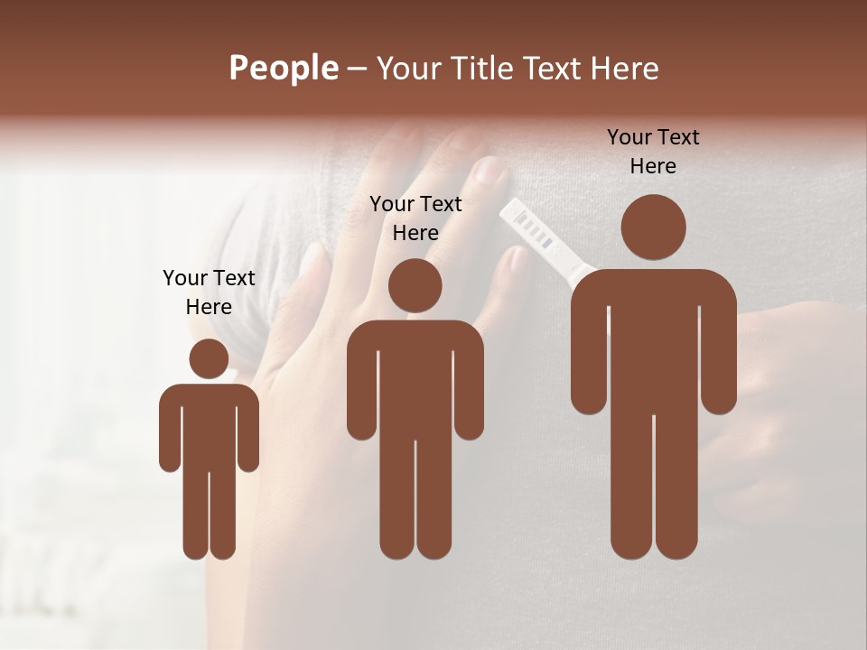 A Woman Holding A Man With A Thermometer In Her Hand PowerPoint Template