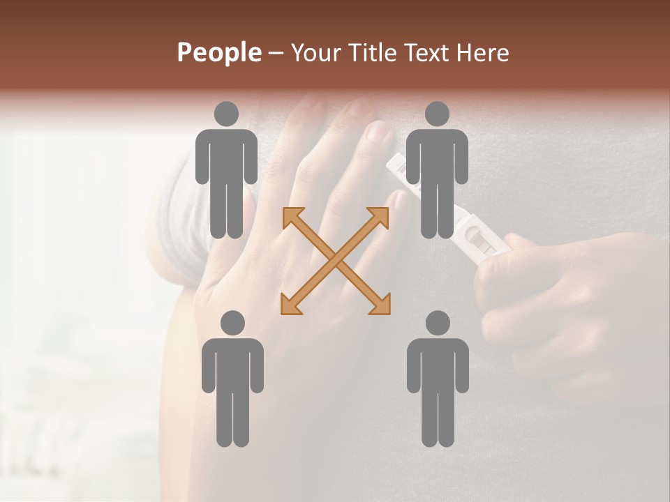 A Woman Holding A Man With A Thermometer In Her Hand PowerPoint Template