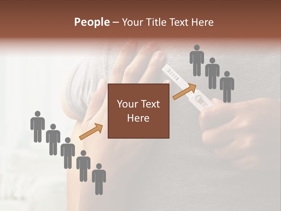 A Woman Holding A Man With A Thermometer In Her Hand PowerPoint Template