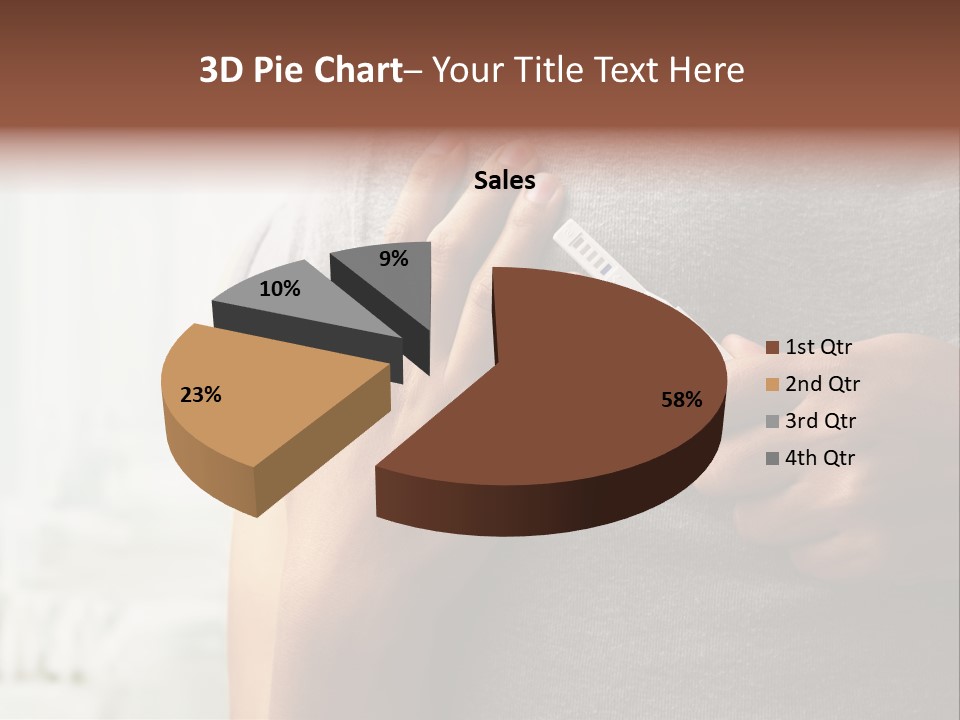 A Woman Holding A Man With A Thermometer In Her Hand PowerPoint Template