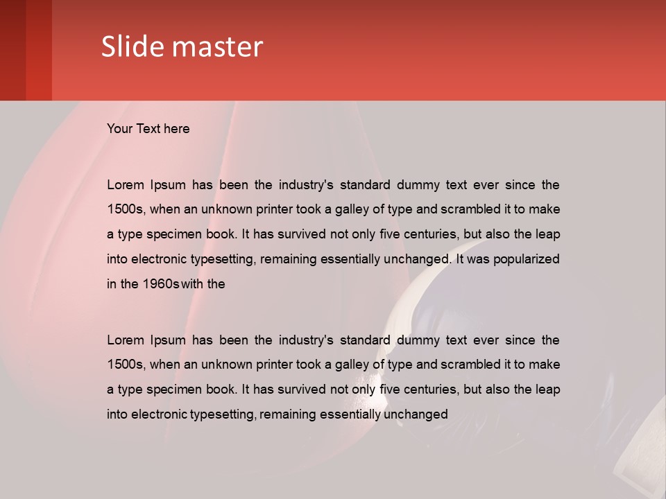 A Red And Blue Boxing Glove Next To A Red Punching Bag PowerPoint Template