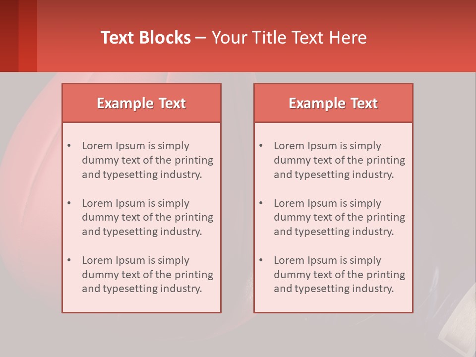 A Red And Blue Boxing Glove Next To A Red Punching Bag PowerPoint Template