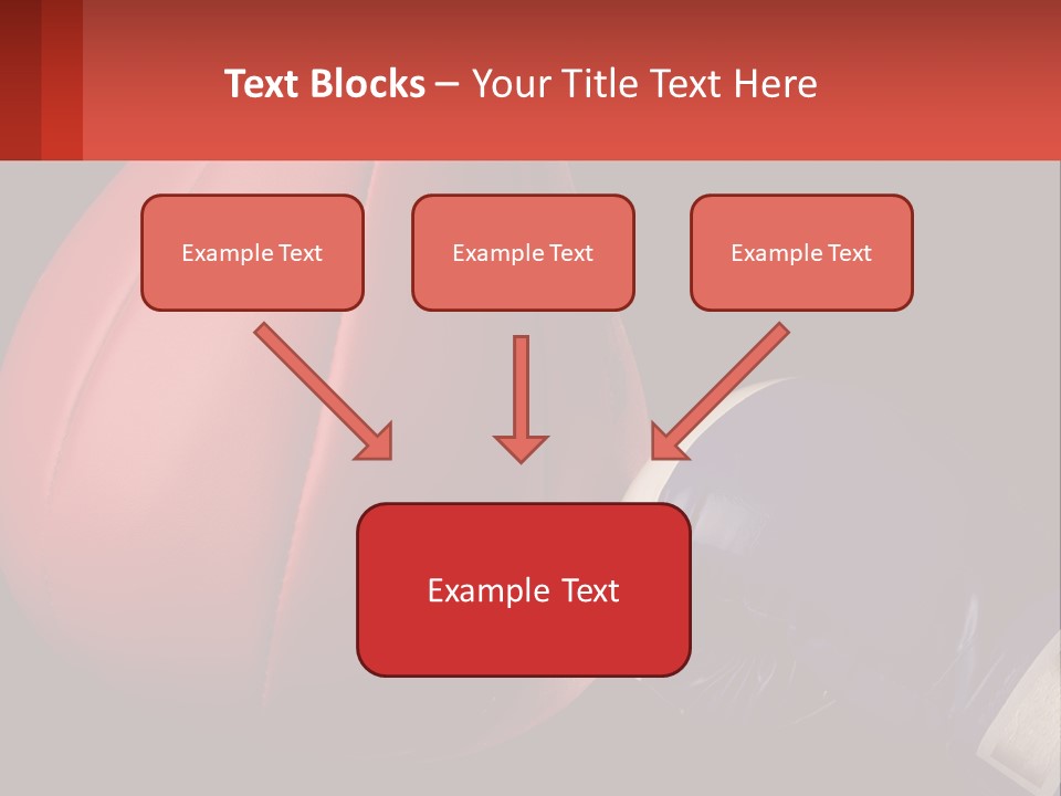 A Red And Blue Boxing Glove Next To A Red Punching Bag PowerPoint Template