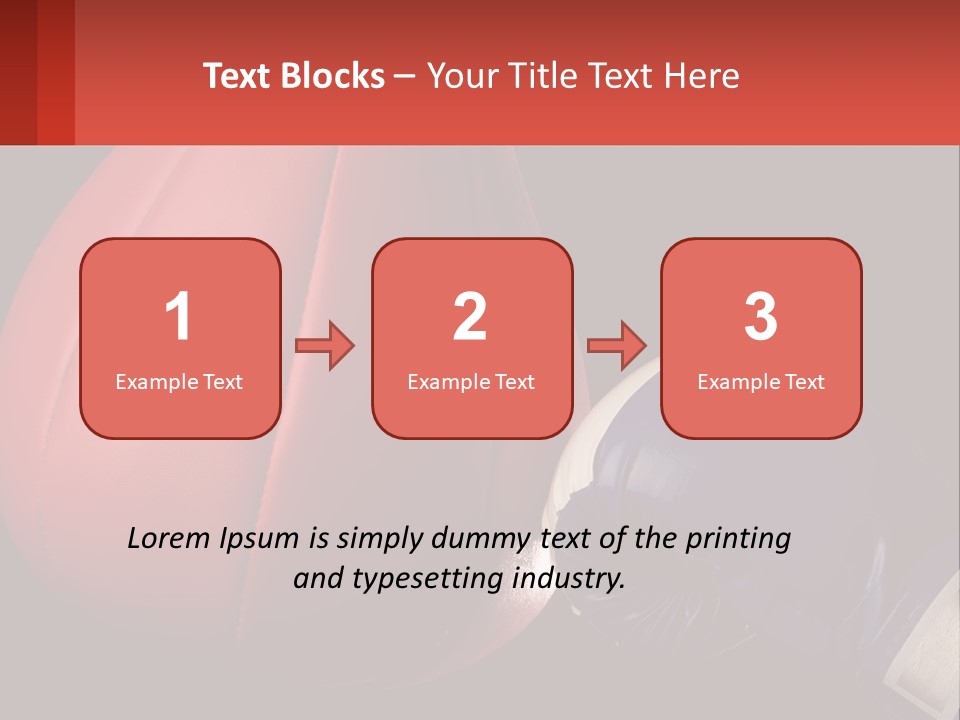 A Red And Blue Boxing Glove Next To A Red Punching Bag PowerPoint Template