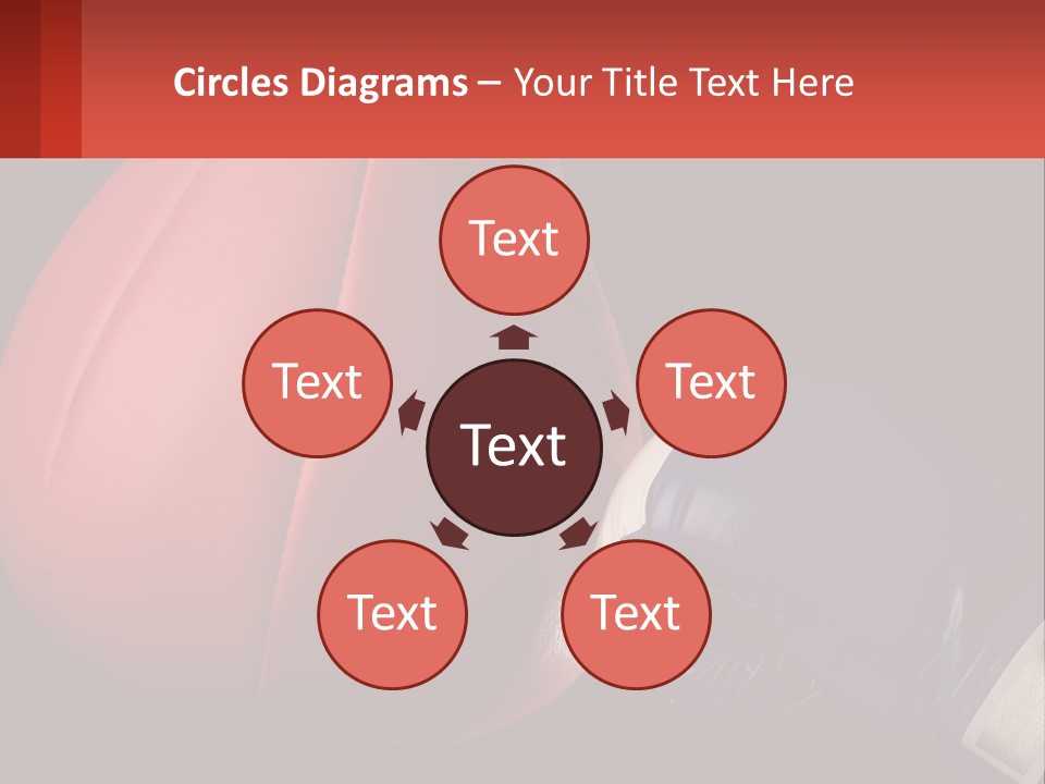 A Red And Blue Boxing Glove Next To A Red Punching Bag PowerPoint Template