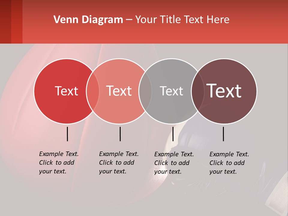 A Red And Blue Boxing Glove Next To A Red Punching Bag PowerPoint Template