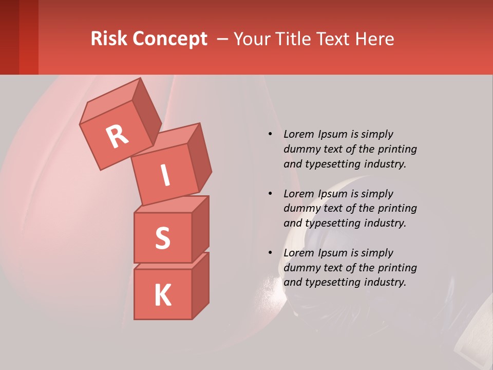 A Red And Blue Boxing Glove Next To A Red Punching Bag PowerPoint Template