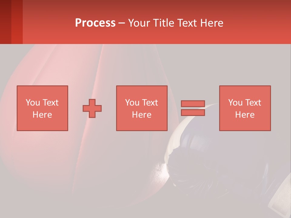 A Red And Blue Boxing Glove Next To A Red Punching Bag PowerPoint Template