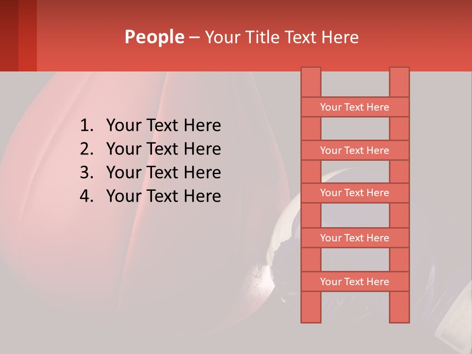 A Red And Blue Boxing Glove Next To A Red Punching Bag PowerPoint Template