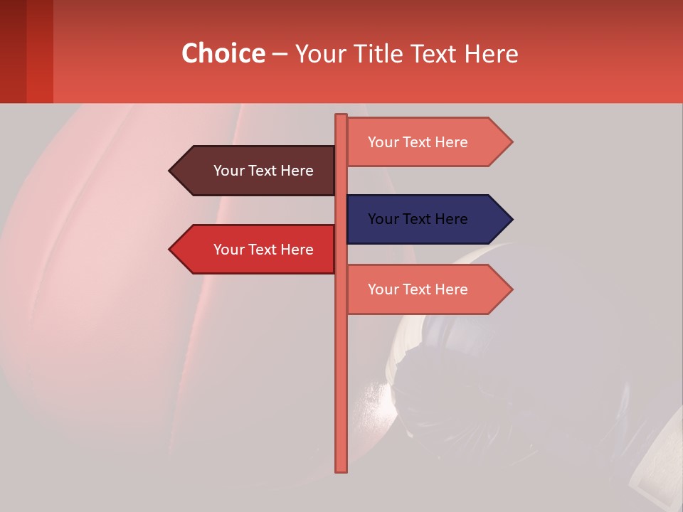 A Red And Blue Boxing Glove Next To A Red Punching Bag PowerPoint Template