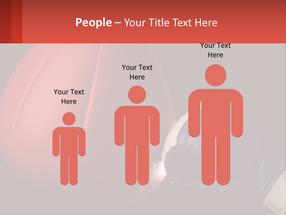 A Red And Blue Boxing Glove Next To A Red Punching Bag PowerPoint Template