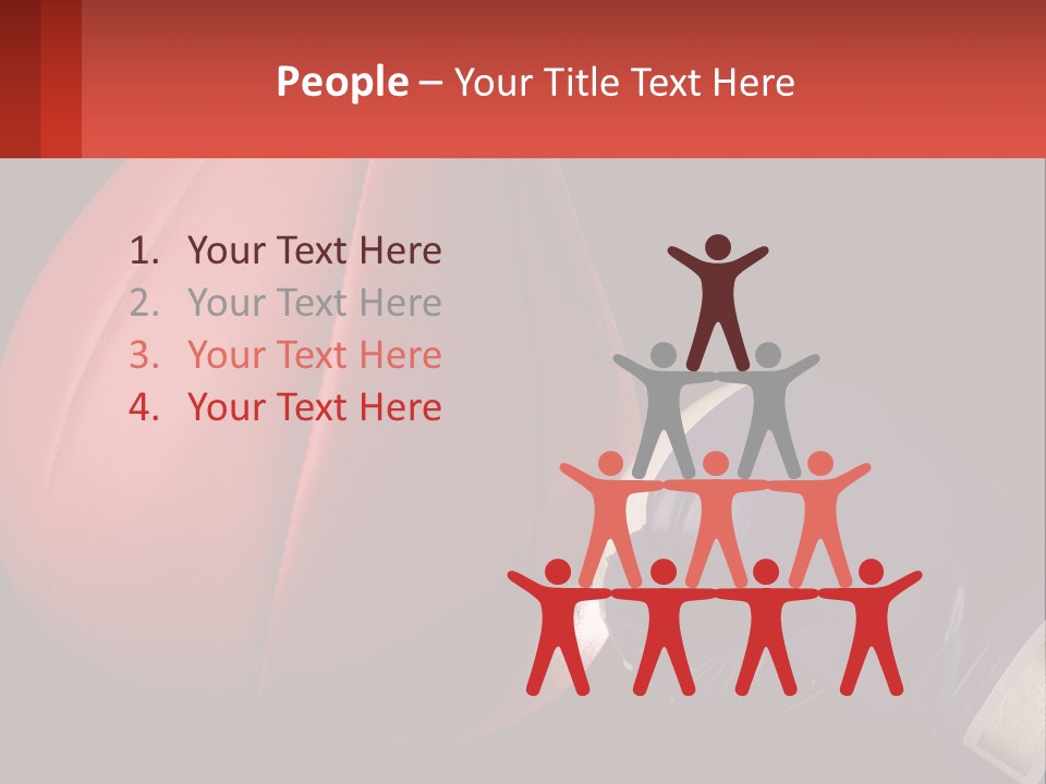 A Red And Blue Boxing Glove Next To A Red Punching Bag PowerPoint Template